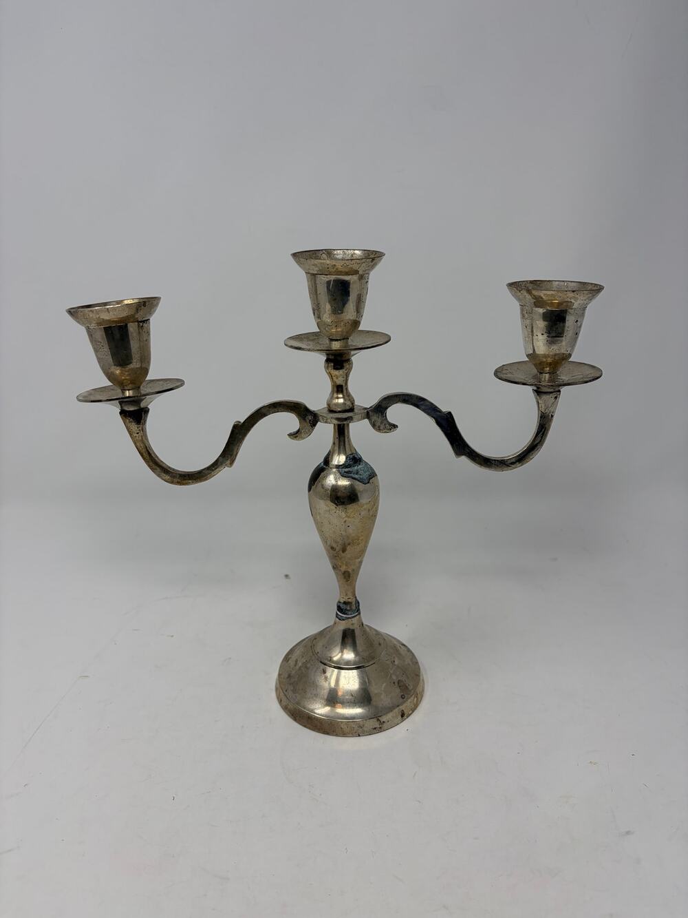 Vintage candelabra 3-arm silver plated gothic grandmillenial antique decor